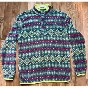 Southern Marsh Sweater Womens Medium Green  Pullover 1/4  Zip Fleece Jacket Soft